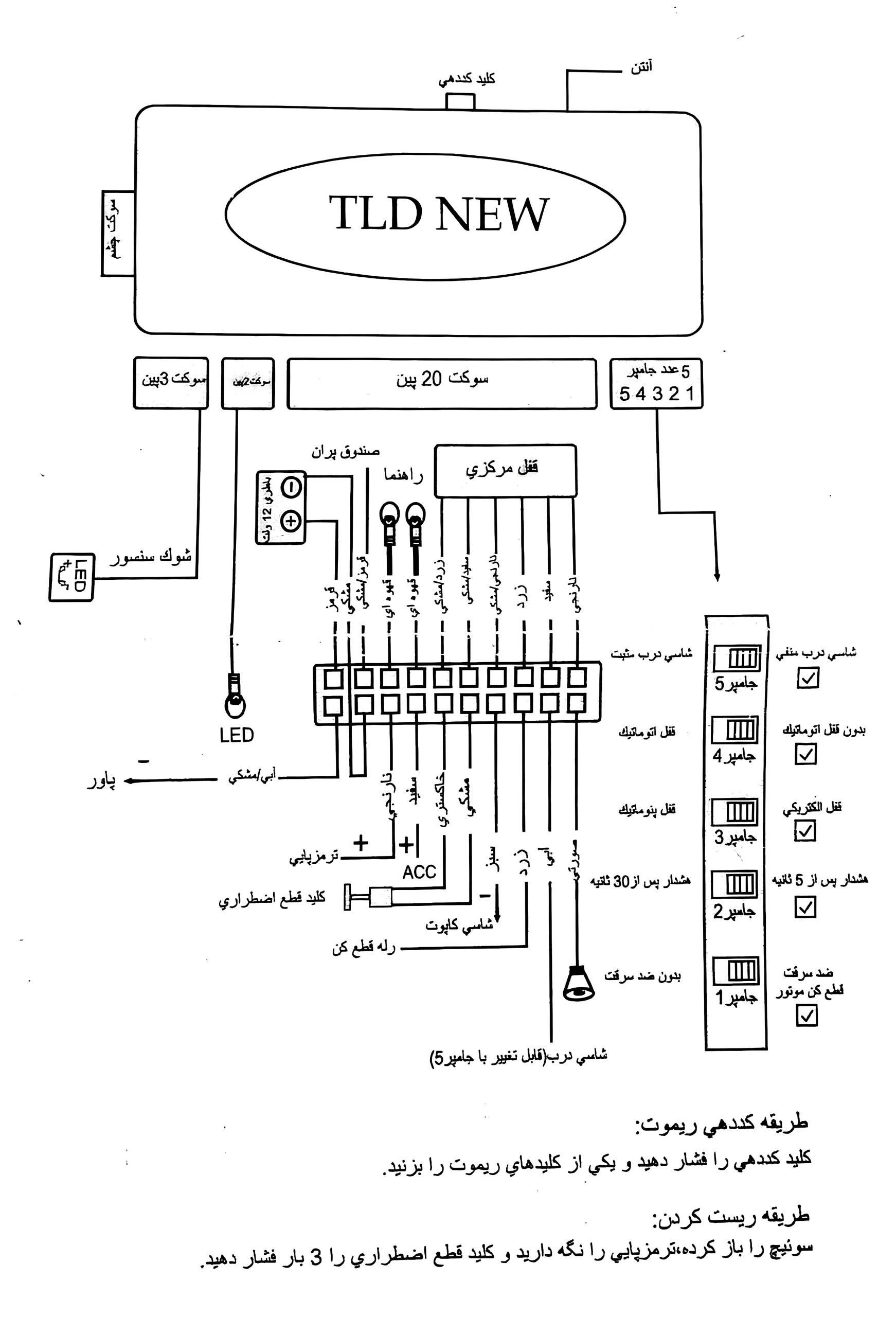سیم‌بندی دزدگیر TLD ساده 